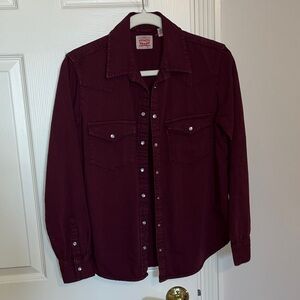 Levi's Burgundy Western Flannel